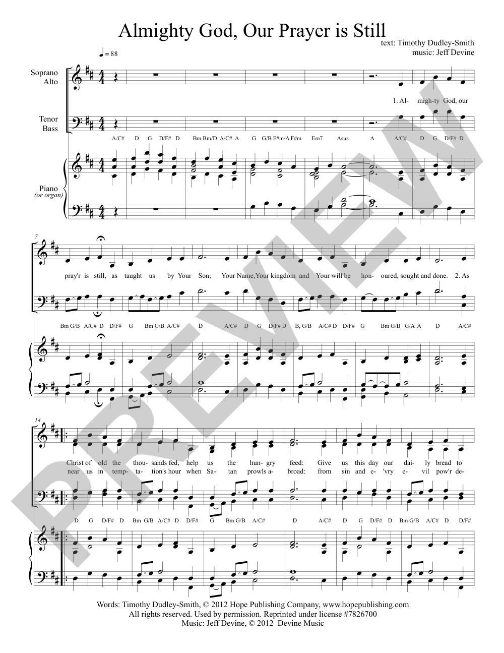 Almighty God, Our Prayer is Still sheet music preview, page 1 — Jeff Devine