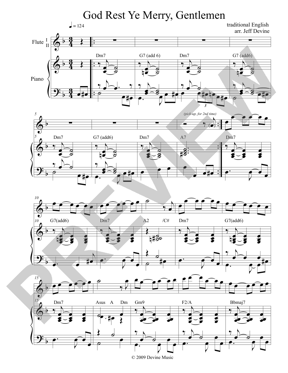 God Rest Ye Merry, Gentlemen sheet music preview, page 1 — Jeff Devine