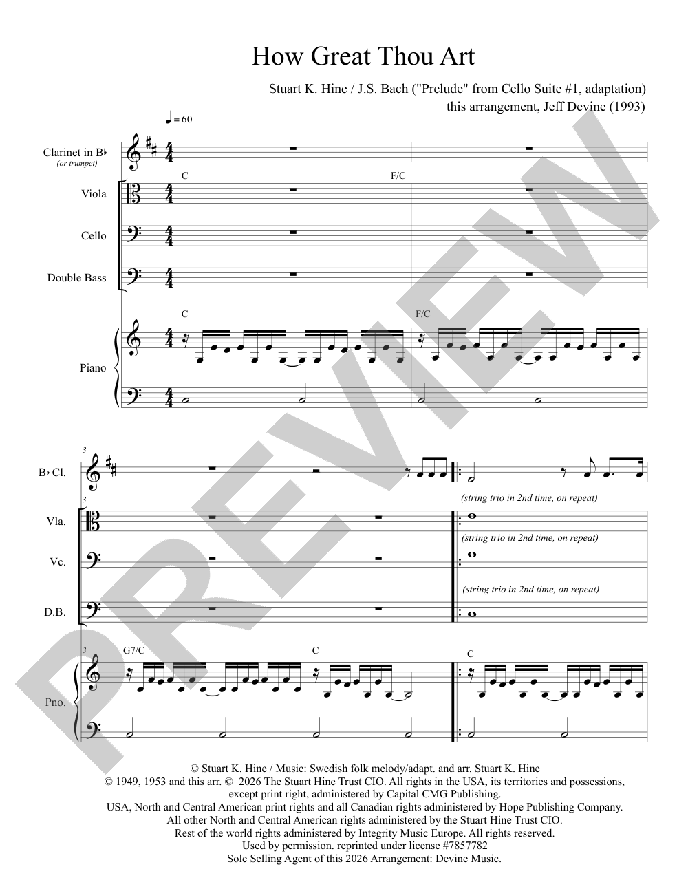 How Great Thou Art sheet music preview, page 1 — Jeff Devine