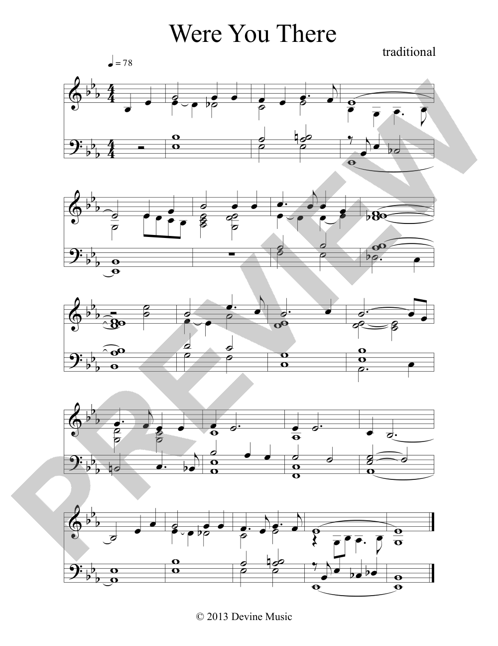 Were You There sheet music preview, page 1 — Jeff Devine